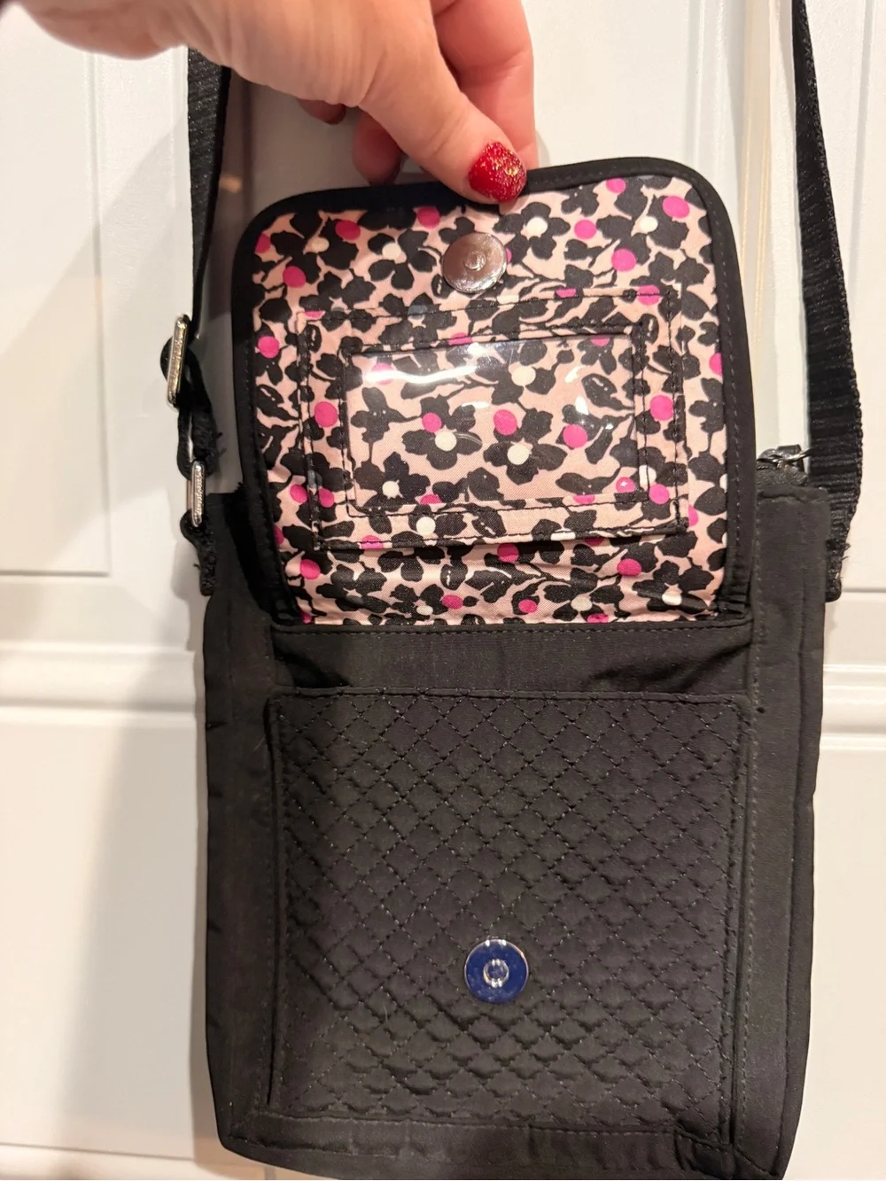 Vera Bradley Black Quilted Messenger Crossbody